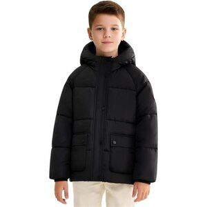 Boys Winter Coat - Hooded Pockets Heavyweight Water-Resistant